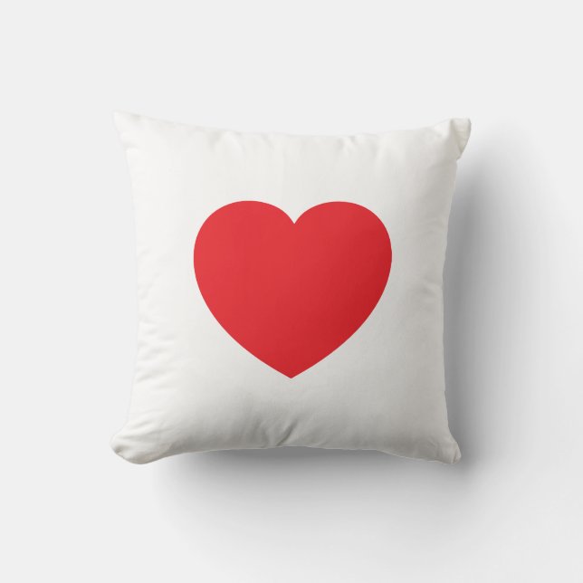 Plain Modern White Red Love Heart Graphic Kissen (Vorderseite)