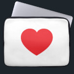 Plain Modern White Red Love Heart Graphic Laptopschutzhülle<br><div class="desc">Plain Minimalist Modern Designs. They're all simple,  attractive,  unique.</div>