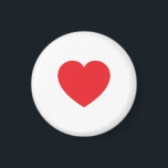Plain Modern White Red Love Heart Graphic Magnet<br><div class="desc">Plain Minimalist Modern Designs. They're all simple,  attractive,  unique.</div>