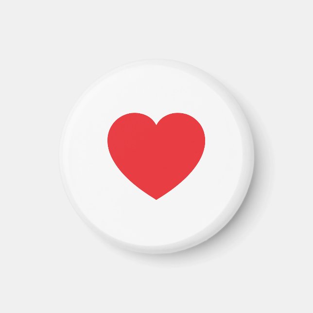 Plain Modern White Red Love Heart Graphic Magnet (Vorne)