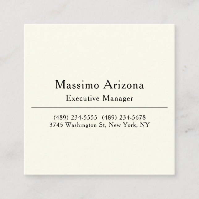 Plain Professional Modern Minimailst Begleitkarte (Vorderseite)