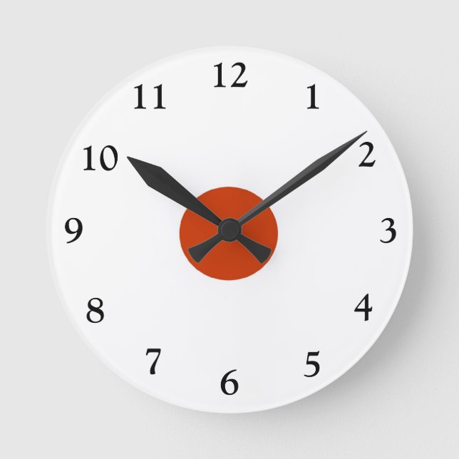 Plain Red and White > Popular Kitchen Wall Clock Runde Wanduhr (Vorderseite)