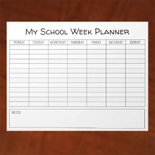 Plain School Week Notizblock