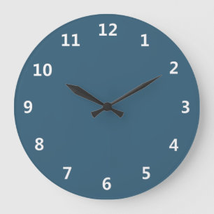 Plain Steel Blue Große Wanduhr