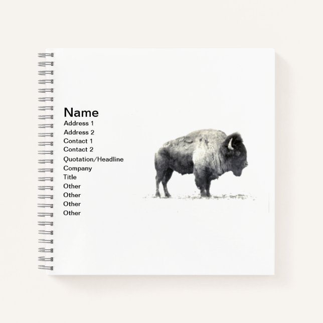 Plains Bison Notizbuch (Vorderseite)