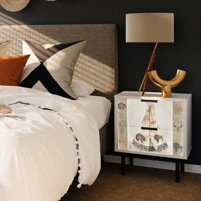 Plains Indian Native Teepee Buffalo Deer Decoupage Seidenpapier (Von Creator hochgeladen)