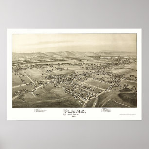 Plains, PA Panoramic Map - 1892 Poster