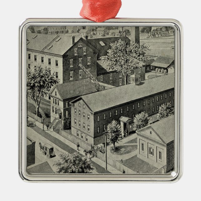 Plainville Connecticut Illustration Silbernes Ornament (Vorne)