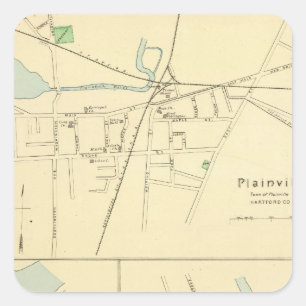 Plainville, Warehouse Pt, Windsor Quadratischer Aufkleber