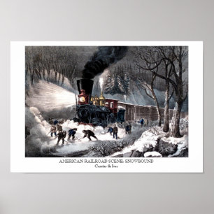 Plakat - AMERIKANISCHE EISENBAHN-SZENE: SNOWBOUND