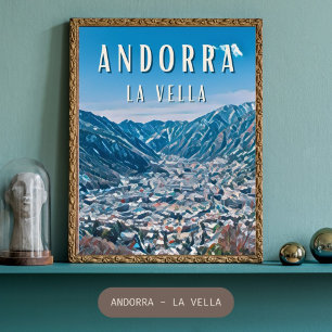 Plakat Andorra-la-Alt, Stadt der Natur