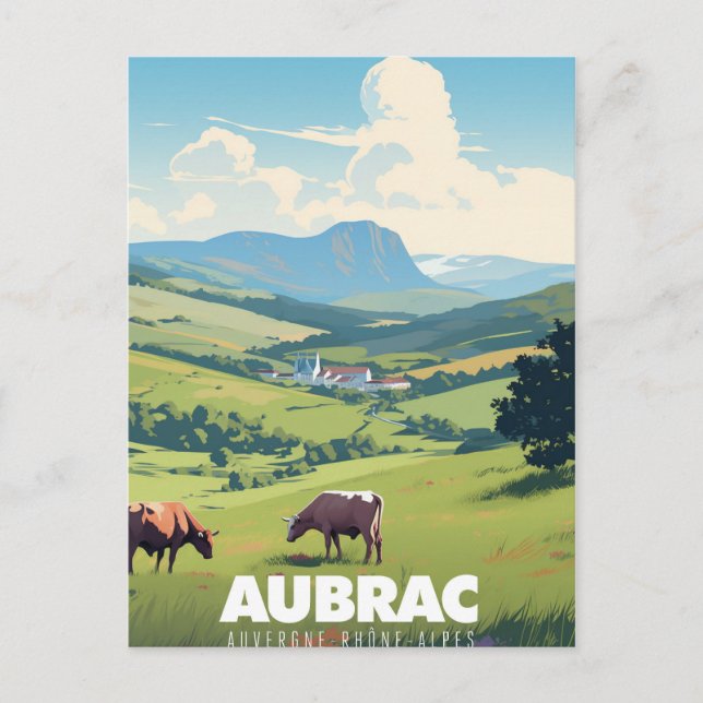 Plakat Aubrac - Auvergne-Rhône-Alpes - Frankreich  Postkarte (Vorderseite)