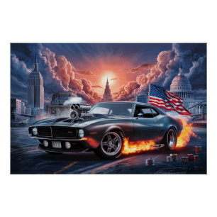 Plakat Auto Fahnen 03 Poster