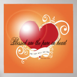 Plakat - Blessed sind in Herz-Matthew-5:8 das