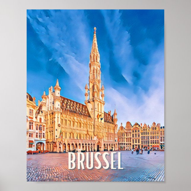 Plakat Brüssel Belgien Foto Vintage (Vorne)