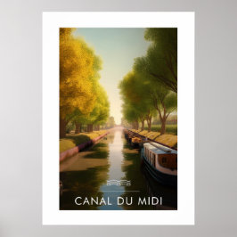Plakat Canal du Midi - Frankreich - Illustration