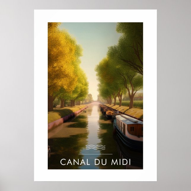 Plakat Canal du Midi - Frankreich - Illustration (Vorne)