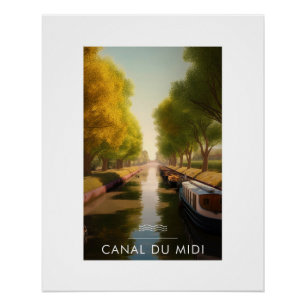 Plakat Canal du Midi - Frankreich - Illustration Poster