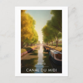 Plakat Canal du Midi - Frankreich - Illustration Postkarte