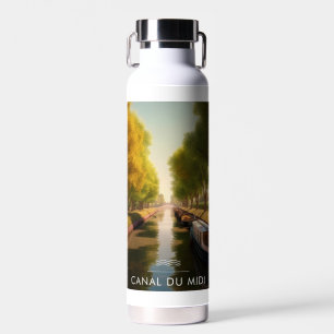 Plakat Canal du Midi - Frankreich - Illustration Trinkflasche