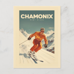 Plakat Chamonix - Frankreich - Mont-blanc illustra Postkarte