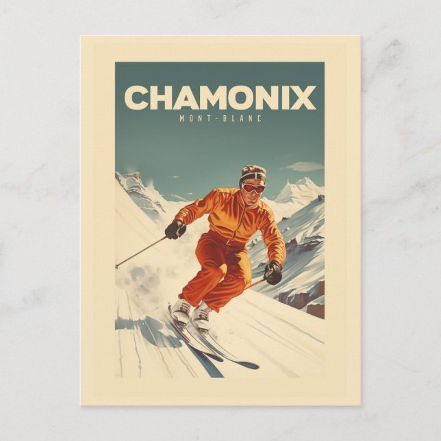 Plakat Chamonix - Frankreich - Mont-blanc illustra Postkarte (Vorderseite)