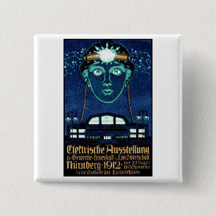 Plakat der Elektrizitätsausstellung 1912 Button