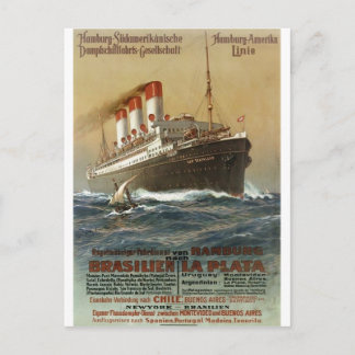 Plakat der Hamburg 1899 - Kreuzfahrtschiff Liner Postkarte