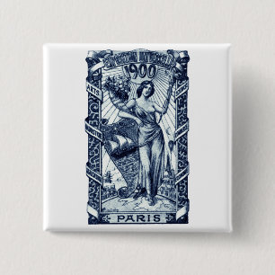 Plakat der Internationalen Ausstellung Paris 1900 Button