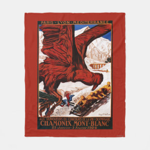 Plakat der Olympischen Winterspiele 1924 Fleecedecke