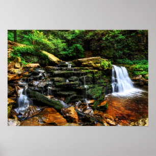 Plakat der Wasserfall-Fantasie-19x13
