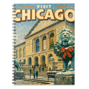 Plakat des Art Institute of Chicago im Winter Notizblock