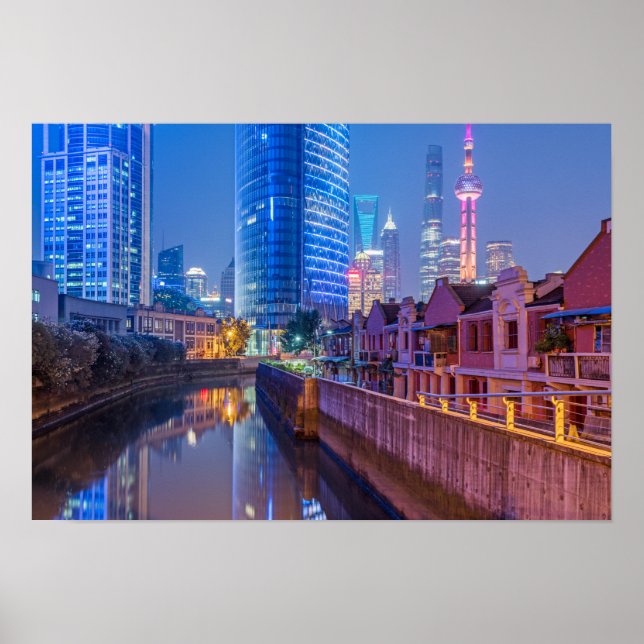 Plakat des Finanzdistrikts in Shanghai (Vorne)