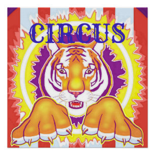 Plakat des Zirkus-Tiger-20x20 Poster