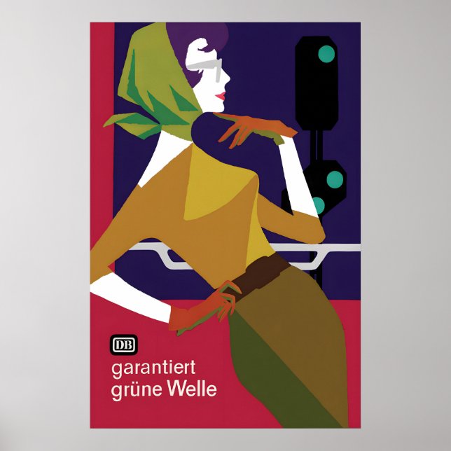 Plakat Deutsche Bahn - Grüne Welle - 1962 Deutsche (Vorne)