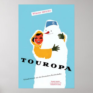 Plakat Deutsche Bahn -Touropa Winter 1959/60