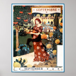 Plakat/Druck: Monat von September - Septembre Poster
