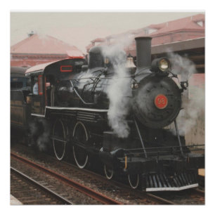 Plakat einer Dampflokomotive Poster