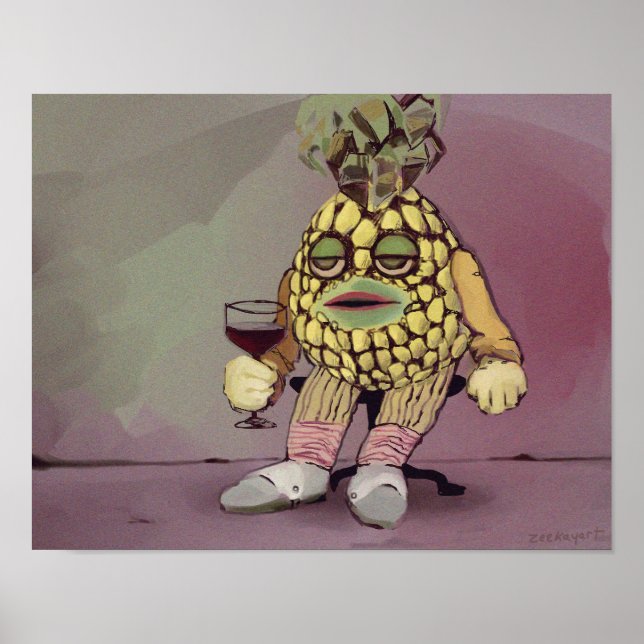 Plakat einer gebrochenen Ananas (Vorne)