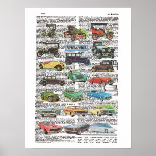Plakat eines alten Vintage-Autos