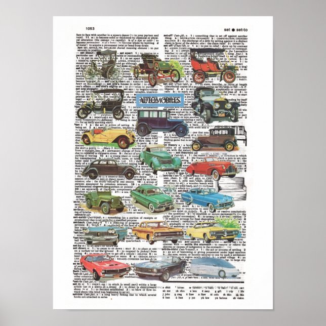 Plakat eines alten Vintage-Autos (Vorne)