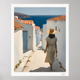 Plakat 'Frau, die zum Meer geht'