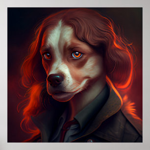 Plakat Frau Fanatsy Dog