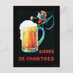 Plakat für Bier von Chartres Postkarte