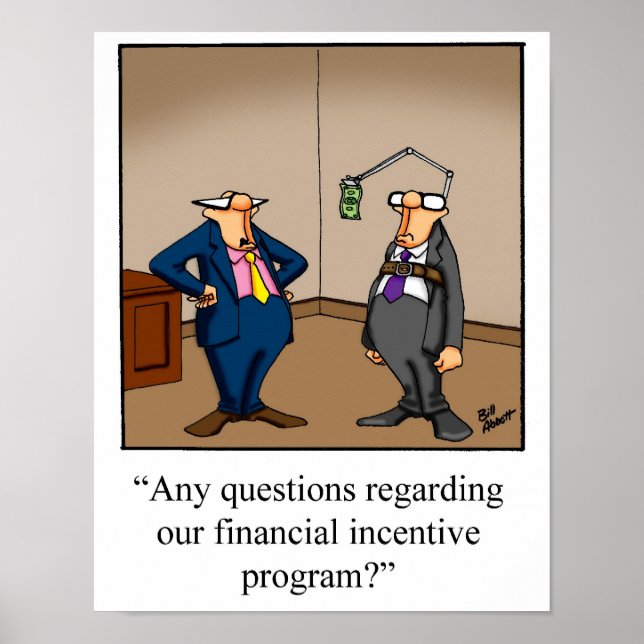 Plakat für das lustige finanzielle Anreizprogramm (Vorne)