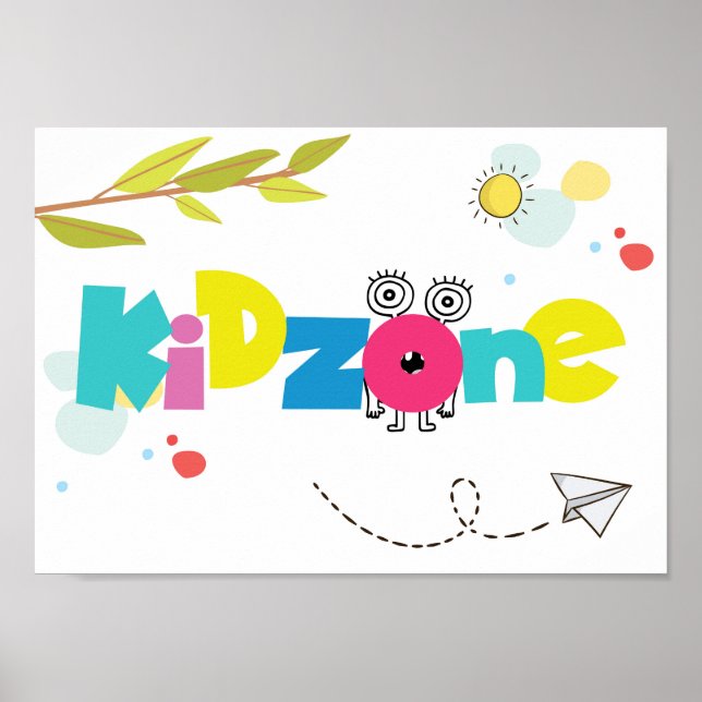 Plakat für das Schild "Kid Zone" (Vorne)