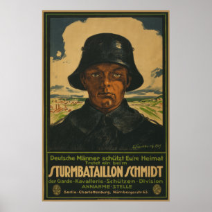 Plakat für deutsche Rekrutierung Sturmbatallion Sc