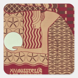 Plakat für die 14. Ausstellung von Wien Quadratischer Aufkleber