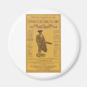 Plakat für die Abschiedsvorstellung des Stierkämpf Magnet