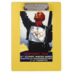 Plakat für die Olympischen Winterspiele 1936 Klemmbrett